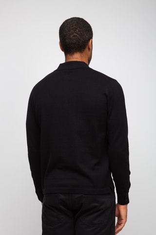 Polo 95% coton et 5% cachemire - Noir