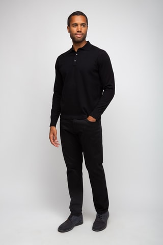 Polo 95% coton et 5% cachemire - Noir