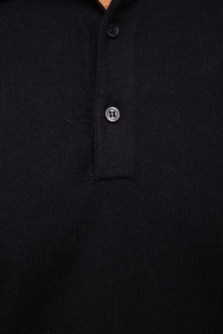 Polo 95% coton et 5% cachemire - Noir
