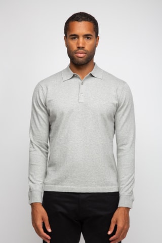 Polo 95% coton et 5% cachemire - Gris chiné
