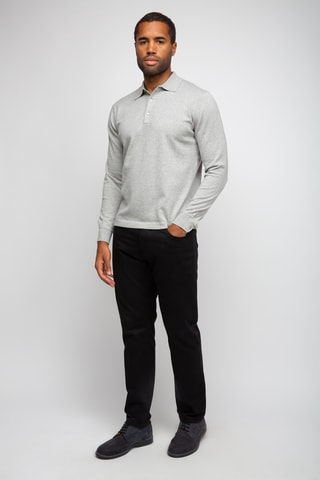 Polo 95% coton et 5% cachemire - Gris chiné