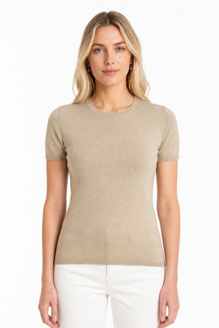 T-shirt 35% cachemire, 35% soie et 30% laine - Gris