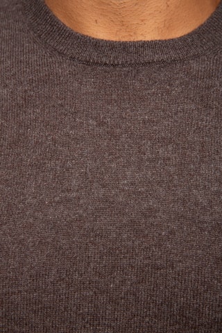 Pull 100% cachemire, 2 fils - Col rond - Marron foncé