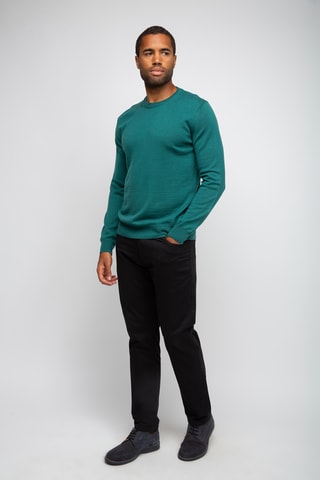 Pull 50% laine et 50% acrylique - Col rond - Bleu