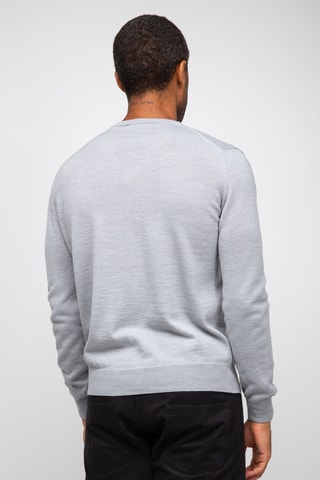 Pull 50% laine et 50% acrylique - Col en V - Gris