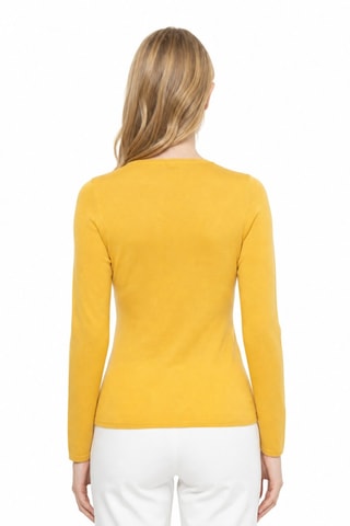Camisola 100% caxemira - Gola redonda - Amarelo