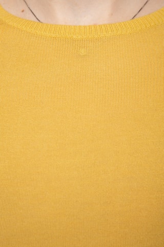 Camisola 100% caxemira - Gola redonda - Amarelo