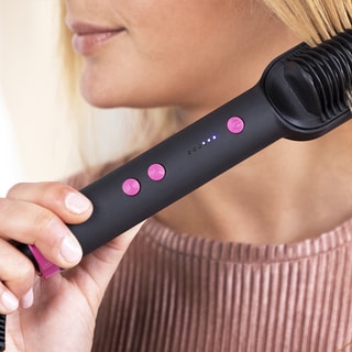 Brosse lissante en céramique - Cheveux - Noir