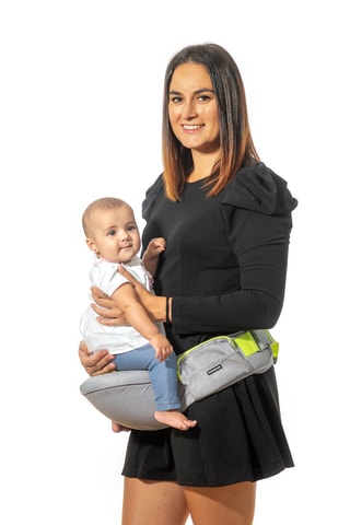 Ceinture porte-bébé évolutive - 3 à 36 mois - Vert et gris