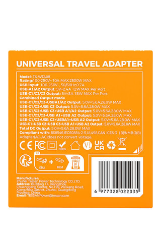 Adaptateur secteur universel 7-en-1 - 28 W