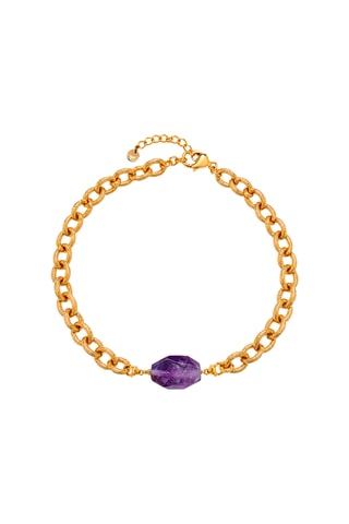 Charm doré à l’or jaune - Améthyste