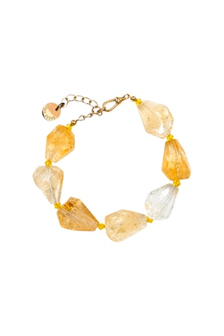 Bracelet doré à l’or fin jaune Brute - Citrines