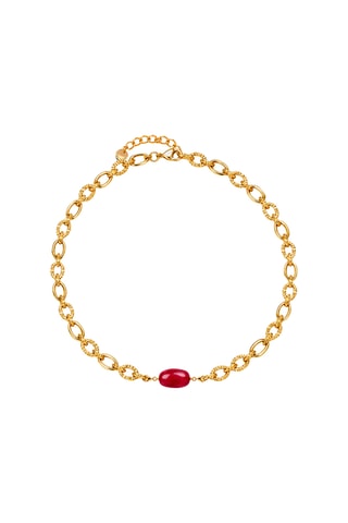 Charm doré à l’or fin jaune - Calcédoine