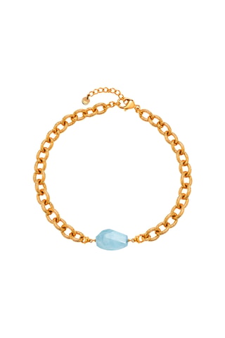 Charm doré à l’or fin jaune - Aigue-marine