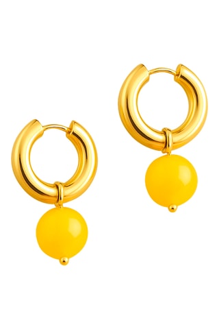 Créoles dorées à l’or fin jaune Candy Gem - Jades