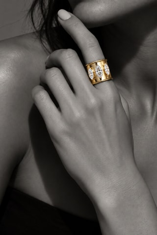 Bague dorée à l’or fin jaune City Lights