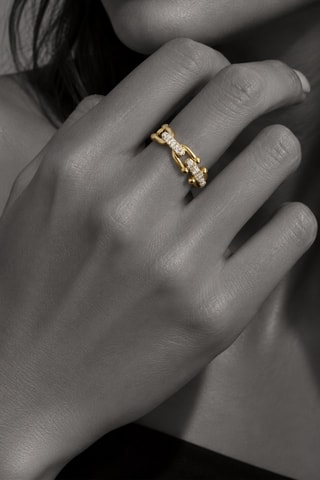 Bague dorée à l’or fin jaune Les Permanents