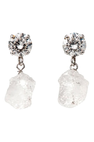 Boucles d’oreilles Brute - Plaqué argent et cristaux de roche
