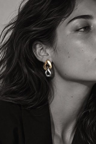 Boucles d’oreilles dorées à l’or fin jaune Brute - Plaqué argent