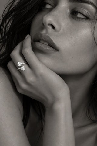 Bague dorée à l’or fin blanc City Lights