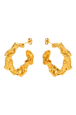 Créoles dorées à l’or fin jaune Brute