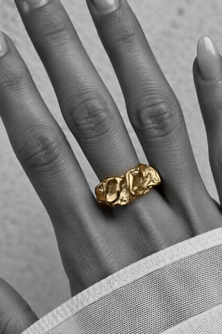 Bague dorée à l’or fin jaune Brute