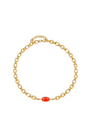 Charm doré à l’or fin jaune - Calcédoine