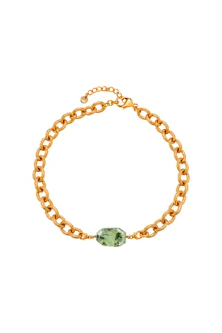 Charm doré à l’or fin jaune - Prehnite