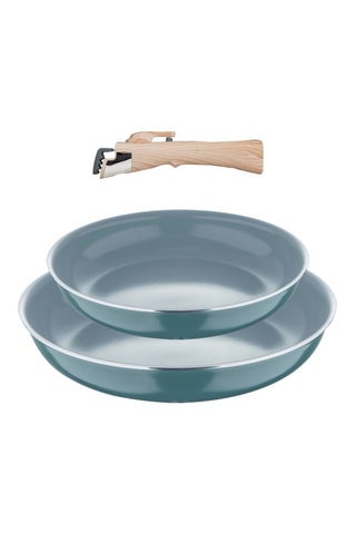 2 Koekenpannen en 1 Afneembare Steel - 24/28 cm