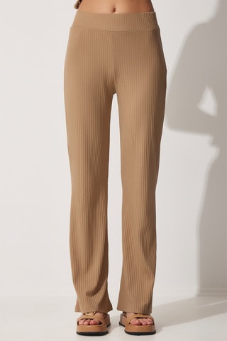 Camiseta y pantalón palazzo - Camel