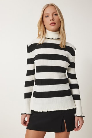 Jersey regular fit - Crudo y negro