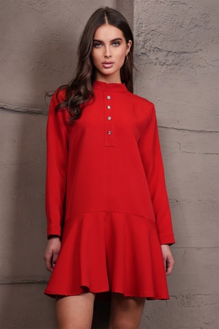 Vestido trapecio - Rojo