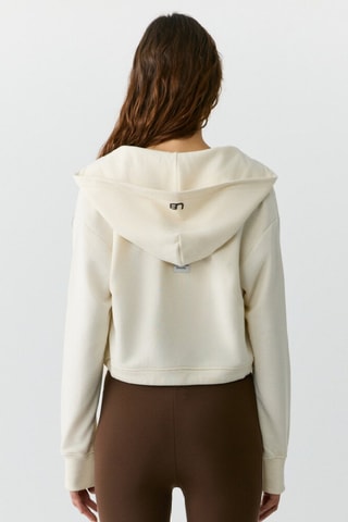 Sudadera relaxed con capucha - Crudo