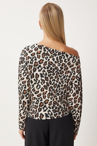 Blusa regular fit - Beige y marrón