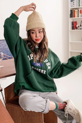 Sudadera oversize - Verde