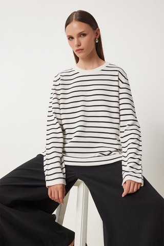 Jersey regular fit - Crudo y negro