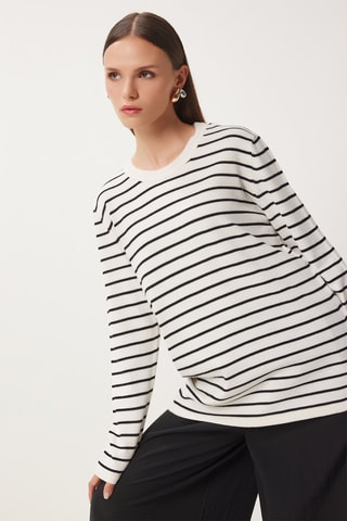 Jersey regular fit - Crudo y negro