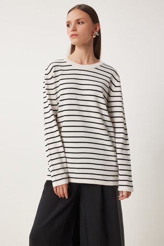 Jersey regular fit - Crudo y negro