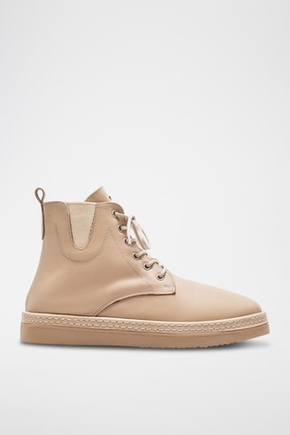 Botines de piel - Beige