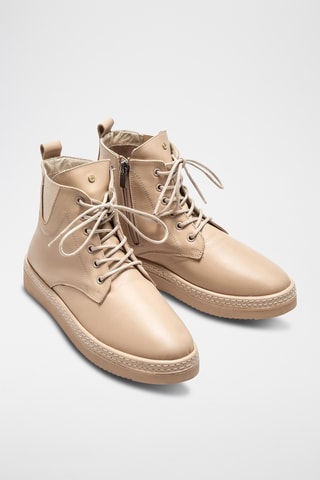 Botines de piel - Beige