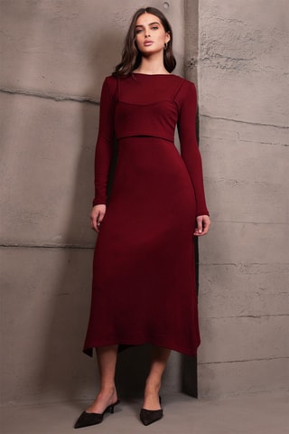 Vestido midi - Burdeos