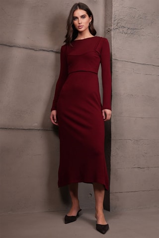 Vestido midi - Burdeos