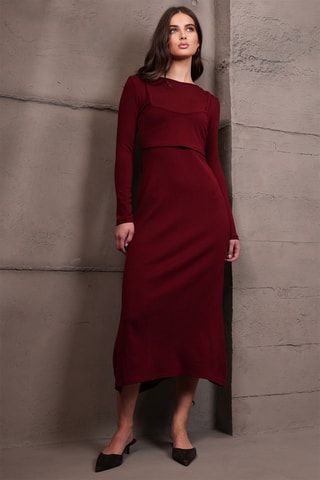Vestido midi - Burdeos