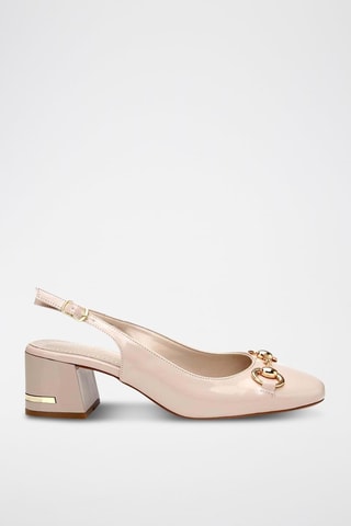Zapatos con brillo de tacón - Beige