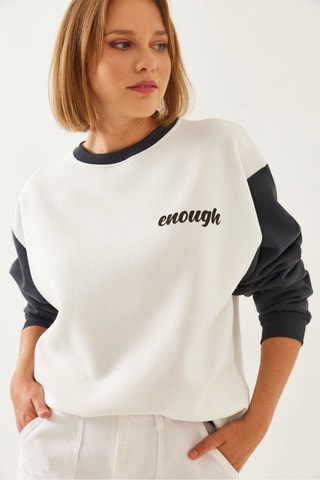 Sudadera - Blanco y gris