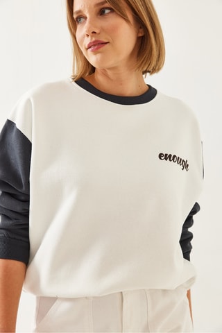 Sudadera - Blanco y gris