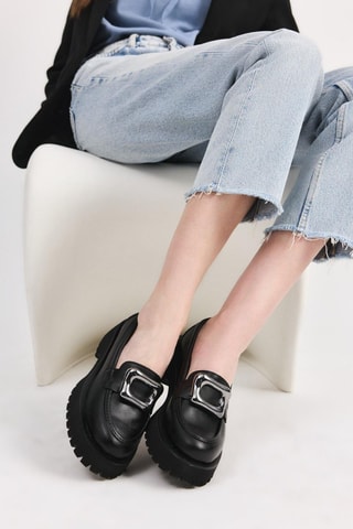 Mocasines con plataforma - Negro