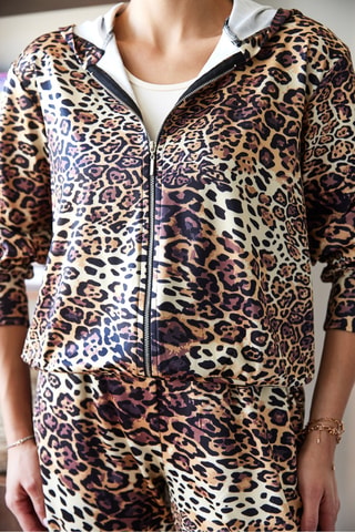 Sudadera con capucha y pantalón de tiro alto regular fit - Marrón