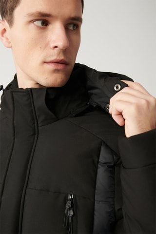 Anorak con capucha - Negro