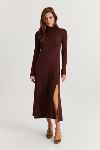 Vestido midi - Marrón